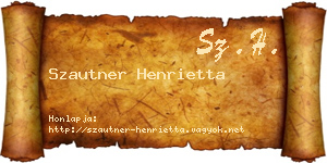 Szautner Henrietta névjegykártya
